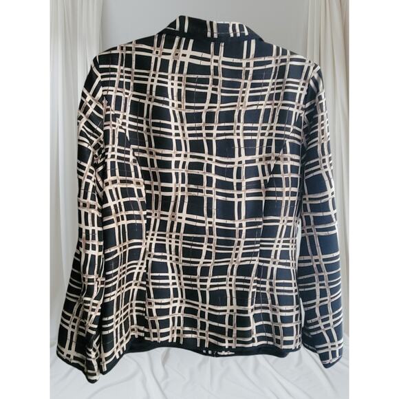 Silkland Women Jacket 100% silk Size Large Geometric design Sequins Lined - Picture 3 of 12